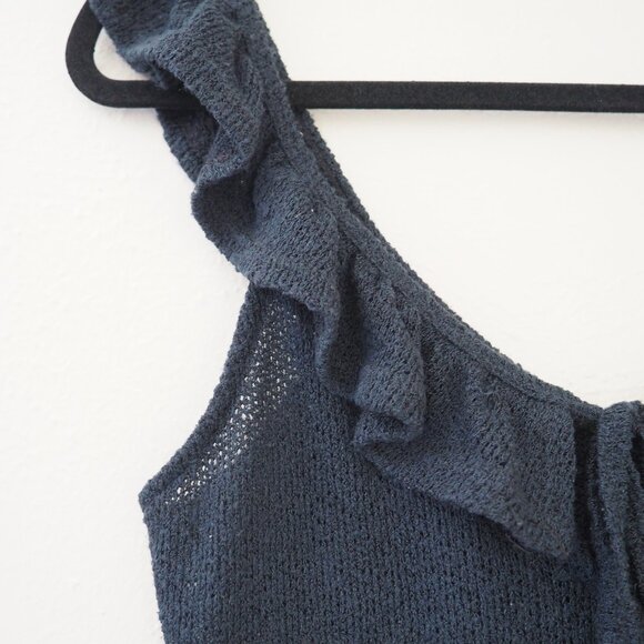 ! Urban Outfitters Tie-Front Ruffle Knit Crop Tank Top sz M - Picture 5 of 7